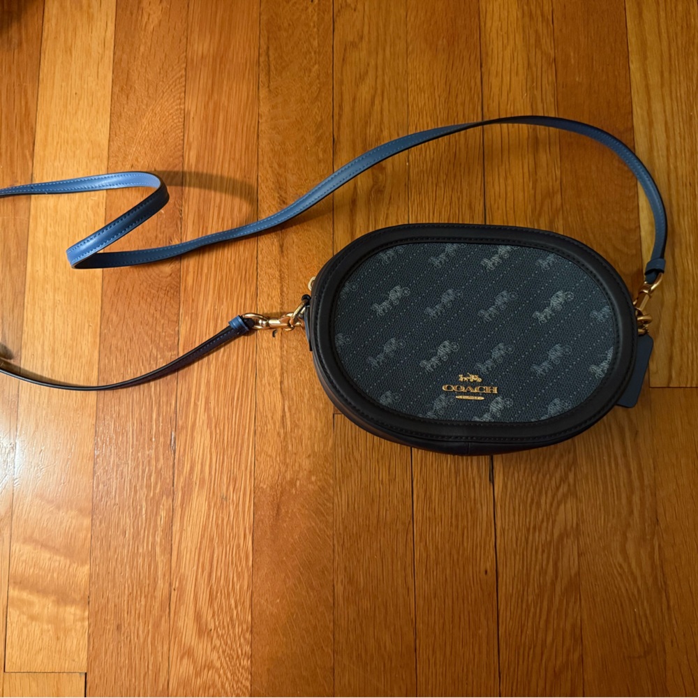 COACH Crossbody Camera Bag Diagonal Print Coated Canvas